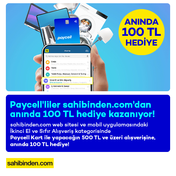 Sahibinden.com ve mobil uygulamasında Paycell Kart ile 100 TL hediye!